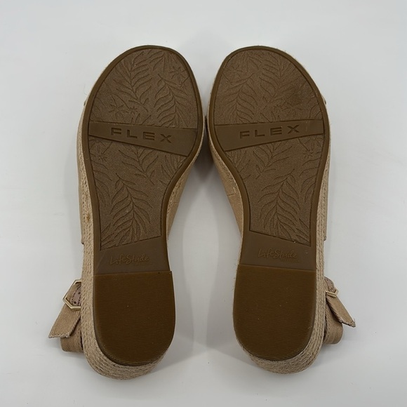 Life Stride Socialite Wedge Sandal tan canvas size 10W New with box - Picture 4 of 9